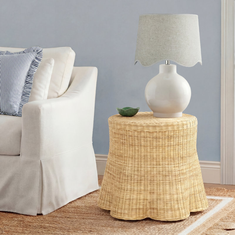 Cabo Woven Rattan End Table, Natural