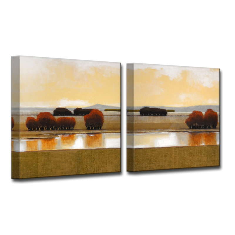 «Still Water» par Norman Wyatt Jr., ensemble de 2 reproductions d'art sur toiles tendues, H 12 po x l 24 po x P 1,5 po