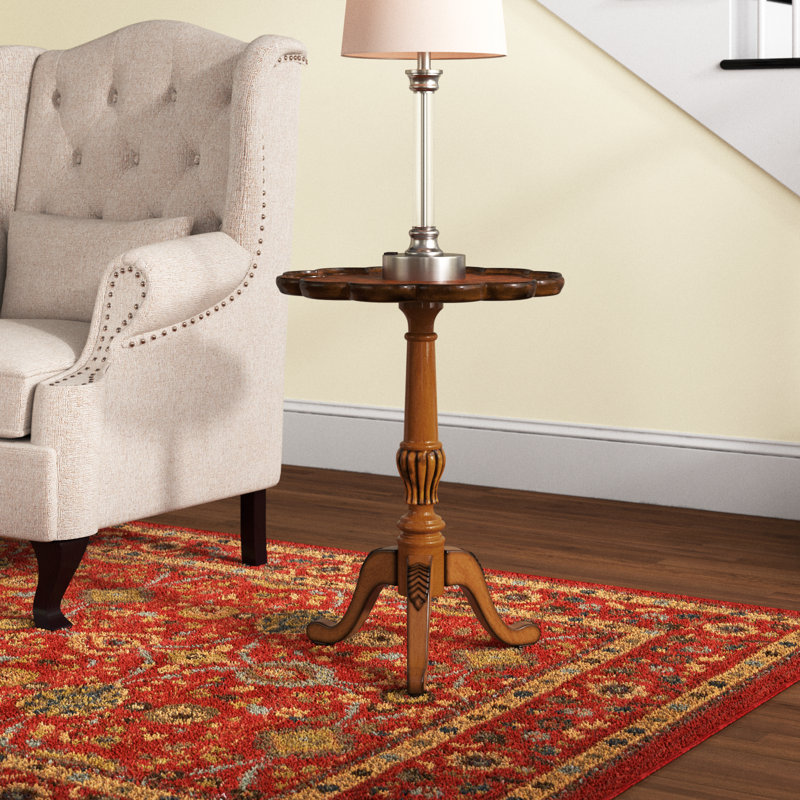 Dansby Pedestal Side Table, Olive Ash Burl