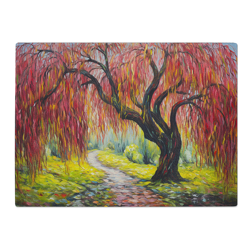 Weeping Willow Expressionism  Glass Chopping Board