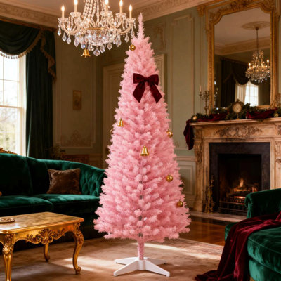 Arbre de Noël artificiel, arbre de Noël mince avec installation facile, idéal pour les fêtes