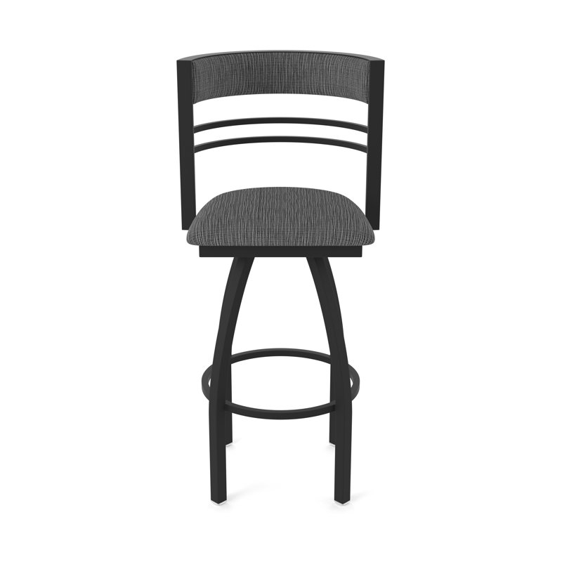 Hunter Swivel Stool, Black Wrinkle, Tabouret de bar (siège d'une hauteur de 36 po), Tissu graphique charbon
