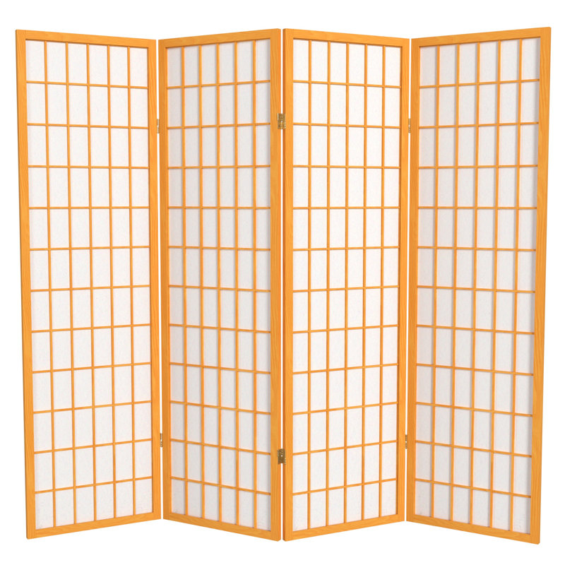 Paravent haut pliable 58,75 "Alex, Brun, 4 panneaux