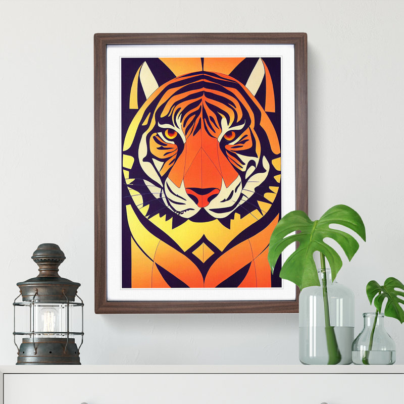 Tiger No.1 Abstract - Framed Print, Walnut Framed