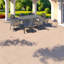 Elegant 9-piece Cast Aluminum Patio Dining Set, Space-saving Charm