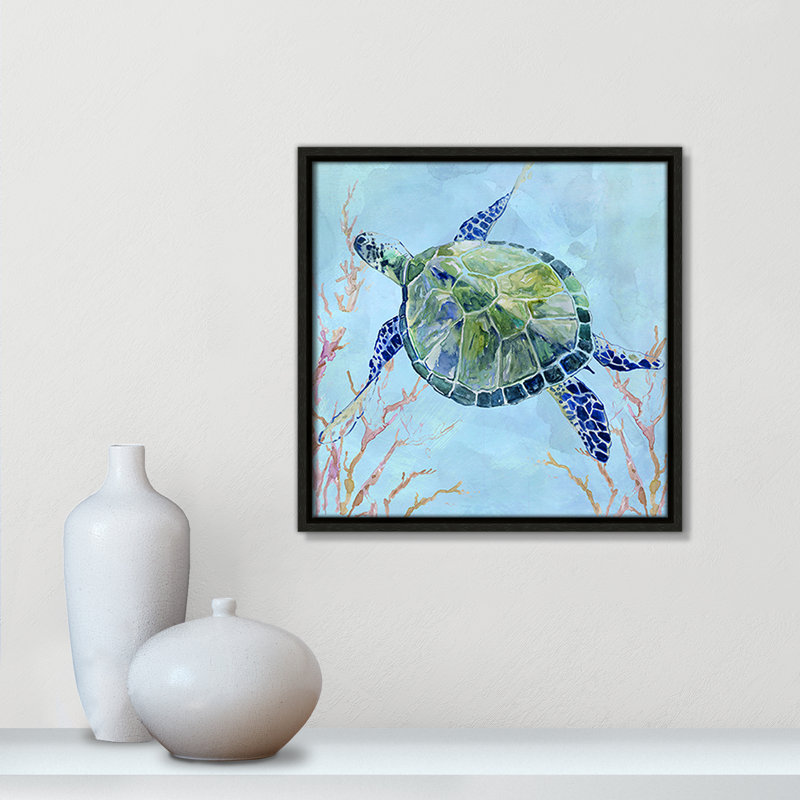 Collection Se3a Turtle Sea Turtle II par Carol Robinson, Espresso, H 13,5 po x l 13,5 po x P 2 po