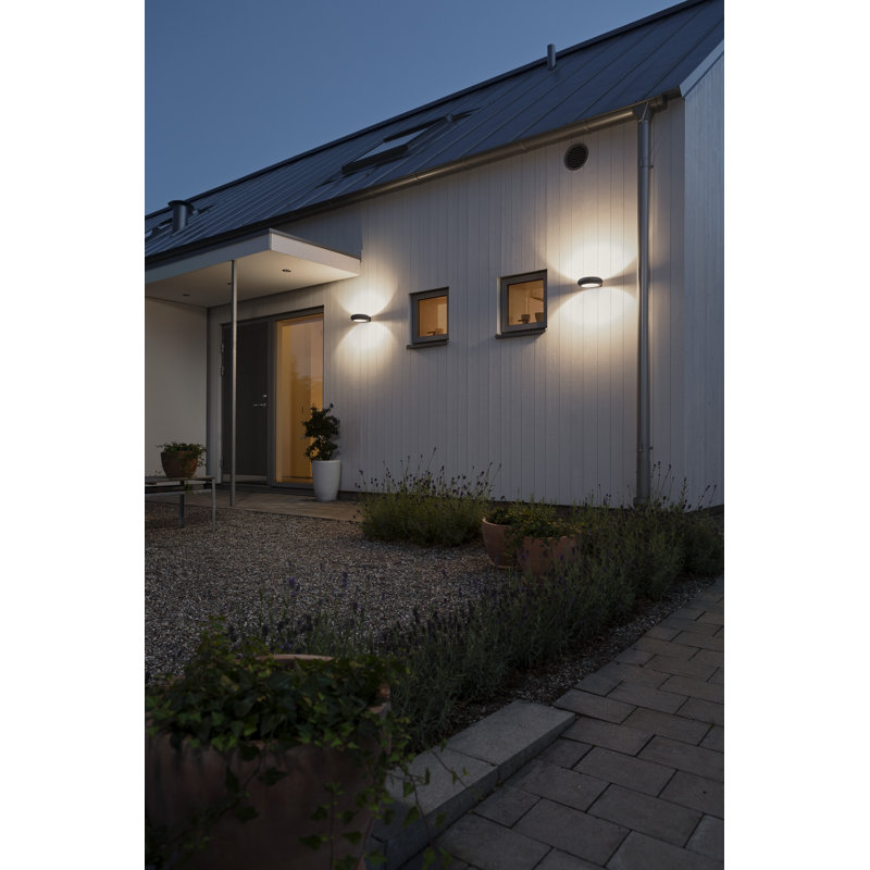 Black Integrated LED Outdoor Armed Sconce