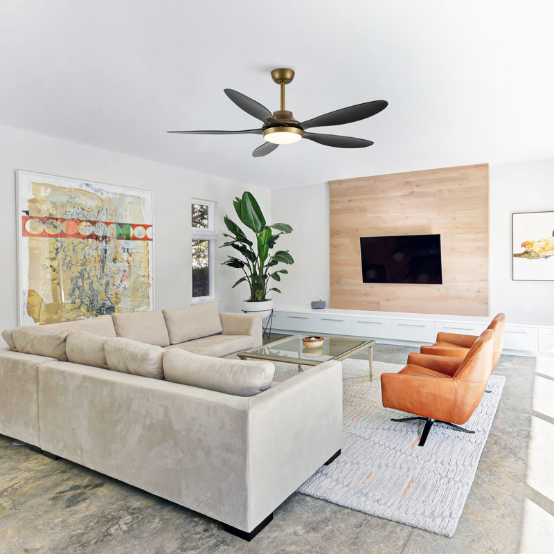 Zerik 52'' Smart Ceiling Fan With 3CCT Dimmable LED Lights And Remote Control, Compatible with Alexa/Google