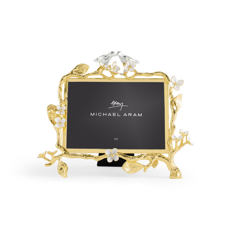 Lovebirds Silver & Gold Frame, 5" W X 7" H