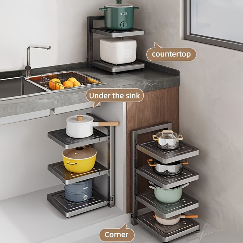 Metal Rectangle Countertop / Cabinet Pot Rack