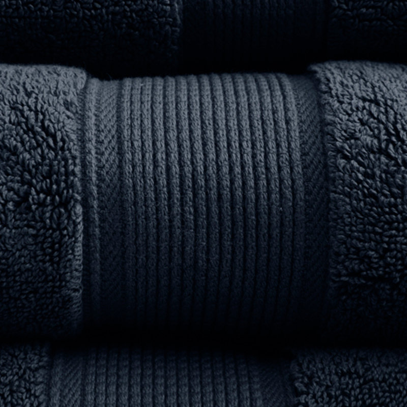 100% Cotton 8 Piece Antimicrobial Towel Set, Black