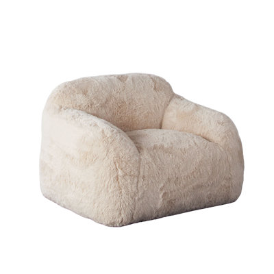 Dawson Accent Chair In Yak Sand Natural Faux Fur By Diamond Sofa by Diamond Sofa