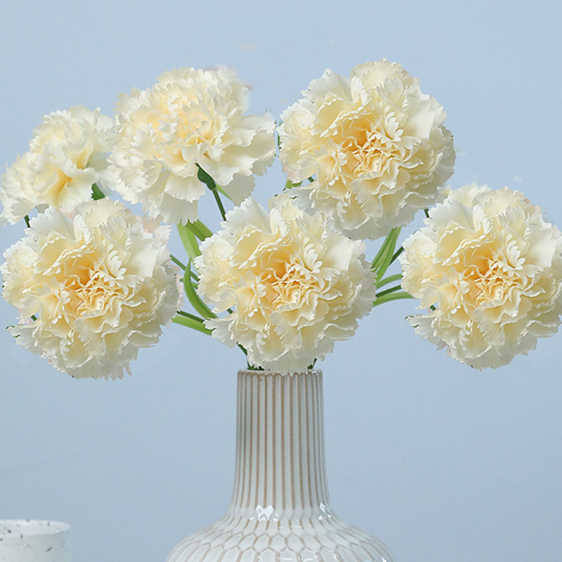 6 œillets fleurs artificielles avec œillets fleurs en soie avec tiges pour bouquets de mariage pour centres de table de mariage