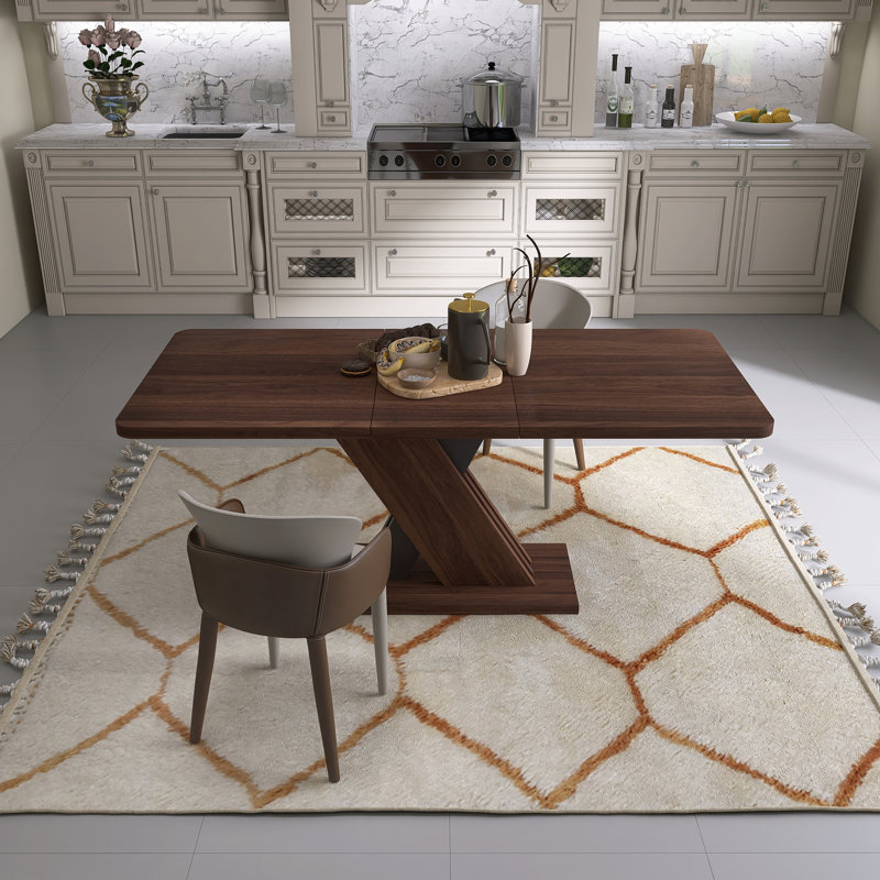 Console extensible moderne en bois MDF multifonctionnel, noyer