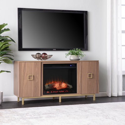 Meuble télé avec foyer électrique pour téléviseur de 55 po ou moins Ziemba