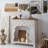 Beige + Burlywood Solid Wood Freestanding Fireplace
