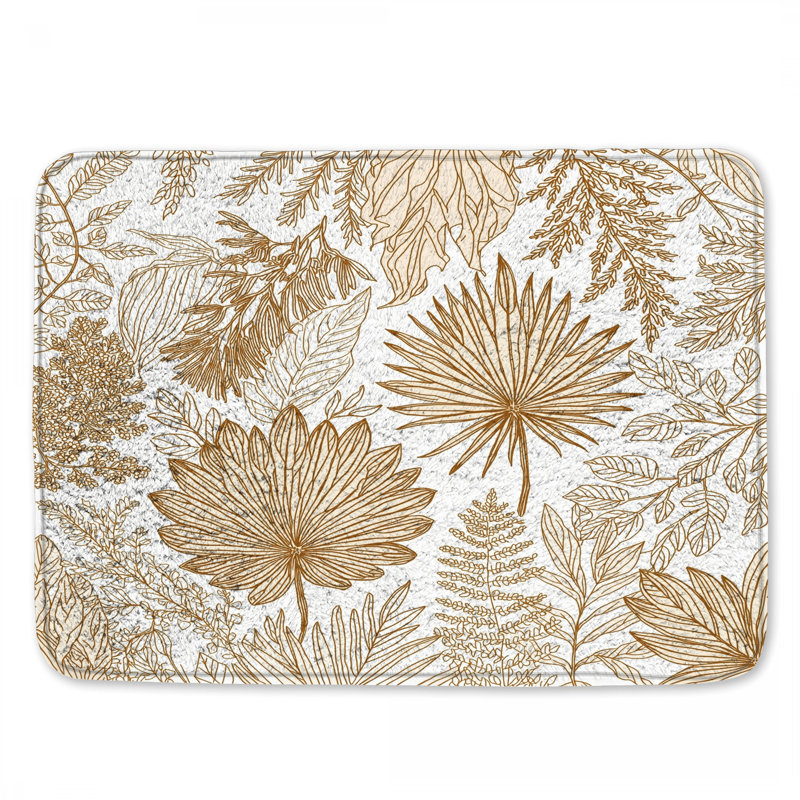 Tapis de bain botanique Intricate Line, L 24 po x L 17 po