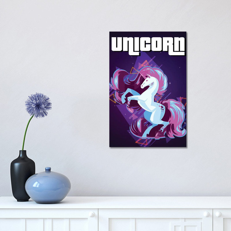 Unicorn Retro III by Gab Fernando - Wrapped Canvas Gallery-Wrapped Canvas Giclée, 30.48 cm H x 45.72 cm W