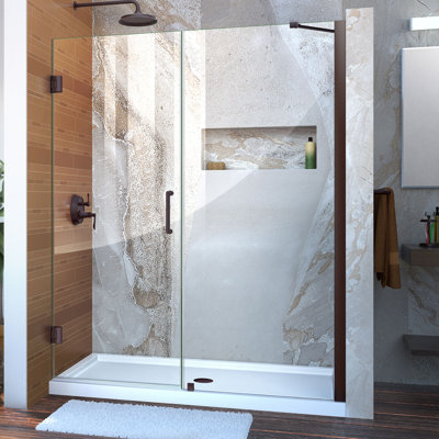Unidoor 60" W x 72" H Frameless Shower Door with Clearmax™ Technology
