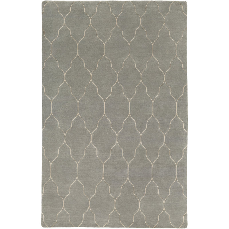 Gates Wool Geometric Area Rug in Neutral/Gray, Rectangle 2' x 3'