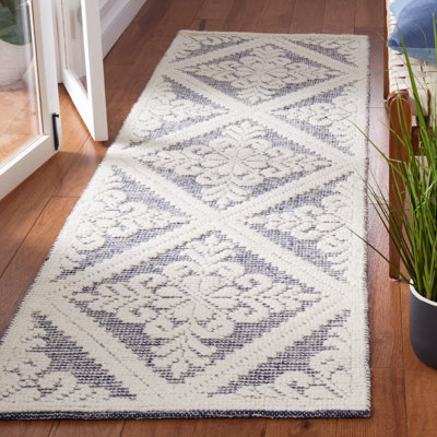 Vermont Hand Woven Wool Damask Rug