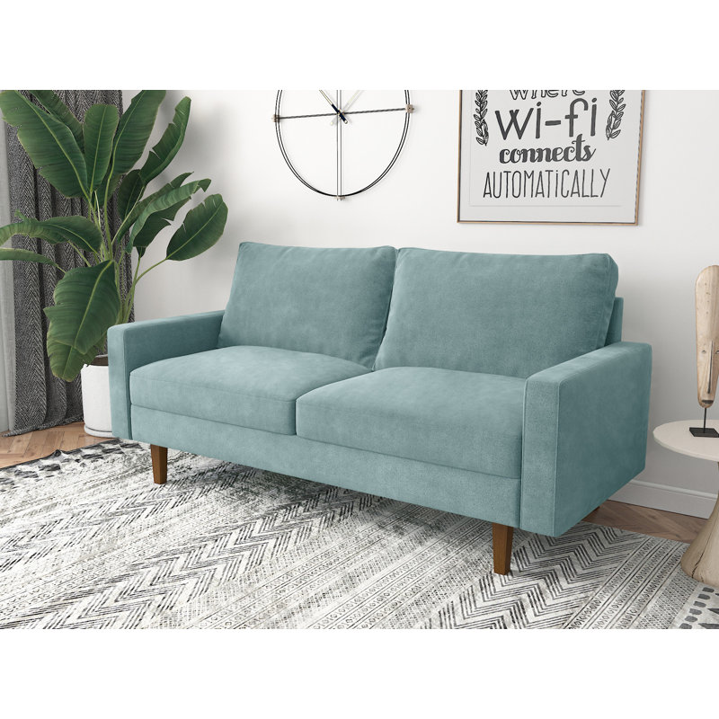 Canapé Zayn, Velours cyan grisâtre pâle