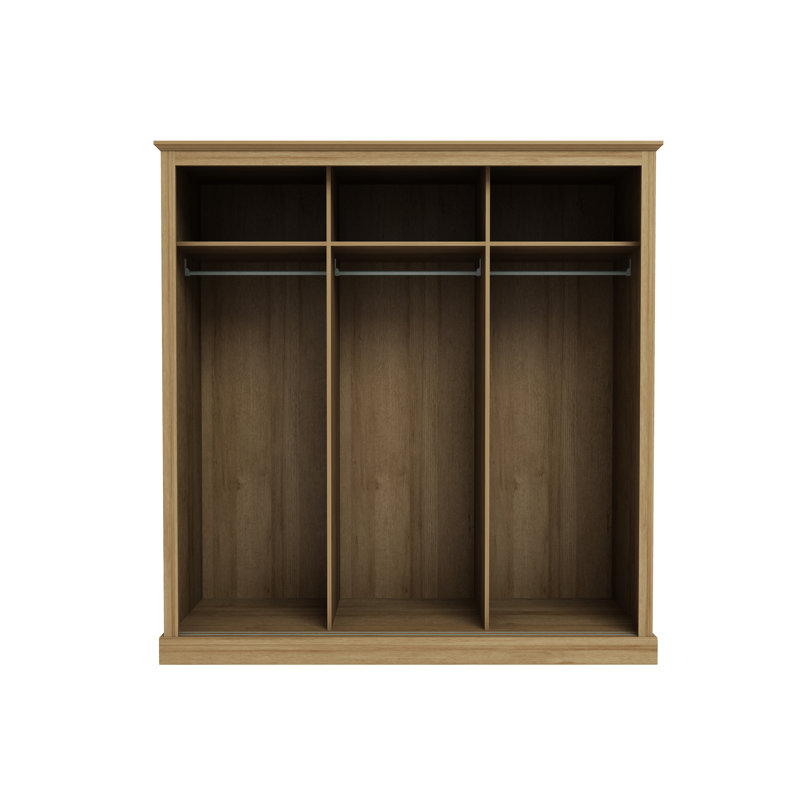 Artur 3 Door Manufactured Wood Wardrobe, Oak