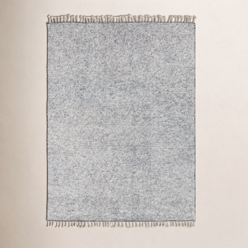 Shea Stripe Hand-Knotted Gray Area Rug, Rectangle 8' x 11'