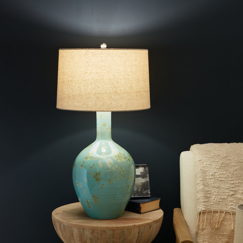 Crystalline Warren Lamp, 29" H x 9.75" W x 9.75" D, Jade