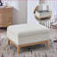 Repose-pieds de table basse avec repose-pieds l 33,86 po - Couvercle réversible ivoire Boucle pour le salon de la chambre à coucher | Structure en bois massif | Pieds bruns