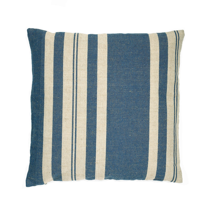 Housse de coussin et insert Farm House, Bleu, Polyester/ Bourre en polyester