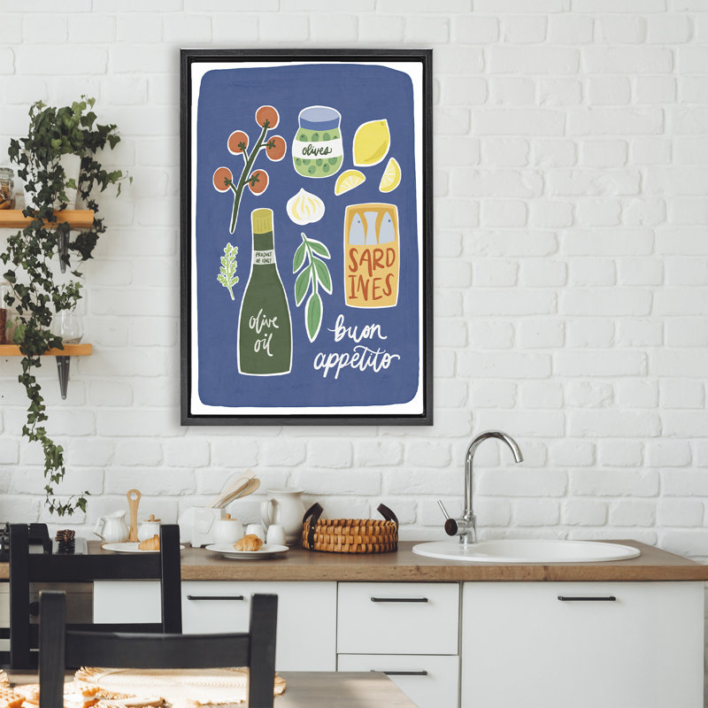 Cadre flottant Italian Kitchen Nessities, design par Amanda Houston, H 31 po x l 21 po, Cadre flottant noir de jais