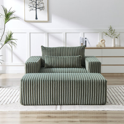 Canapé en éponge avec repose-pieds amovible Corduroy