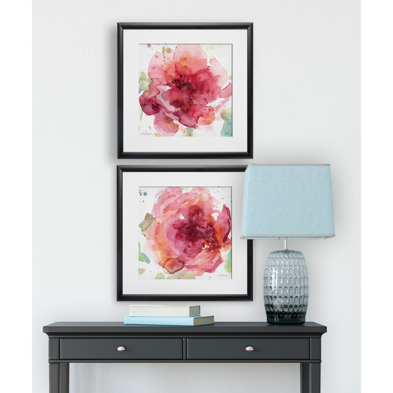 « bold rosé », ensemble de 2 reproductions encadrées, Cadre noir