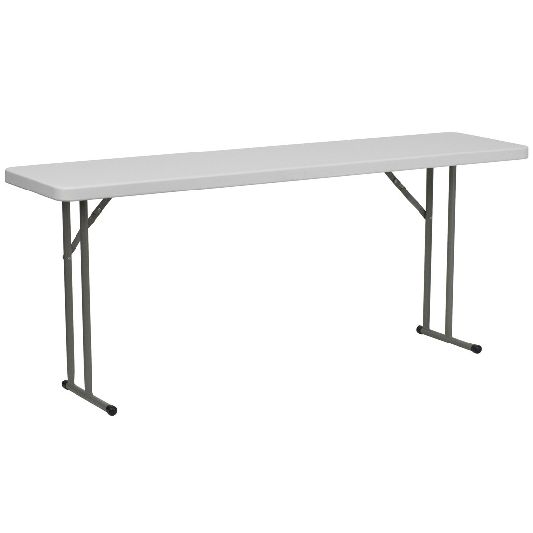 Noah 18"W x 72"L Plastic Folding Training Table with Granite White Surface Flash Furniture 