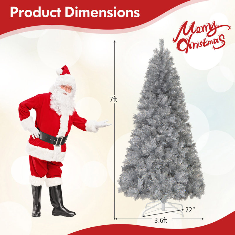 Arbre de Noël artificiel articulé argenté 6 pi The Holiday Aisle®, 7'