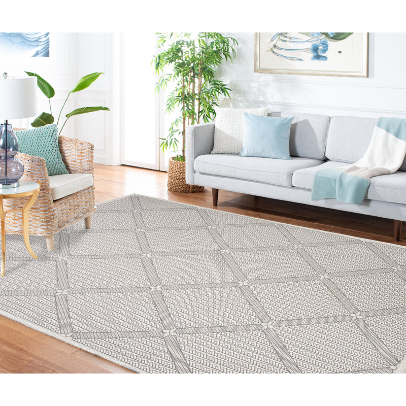 Tapis d'intérieur / extérieur géométrique lavable à la machine Martha Stewart, Rectangulaire 8 pi x 10 pi
