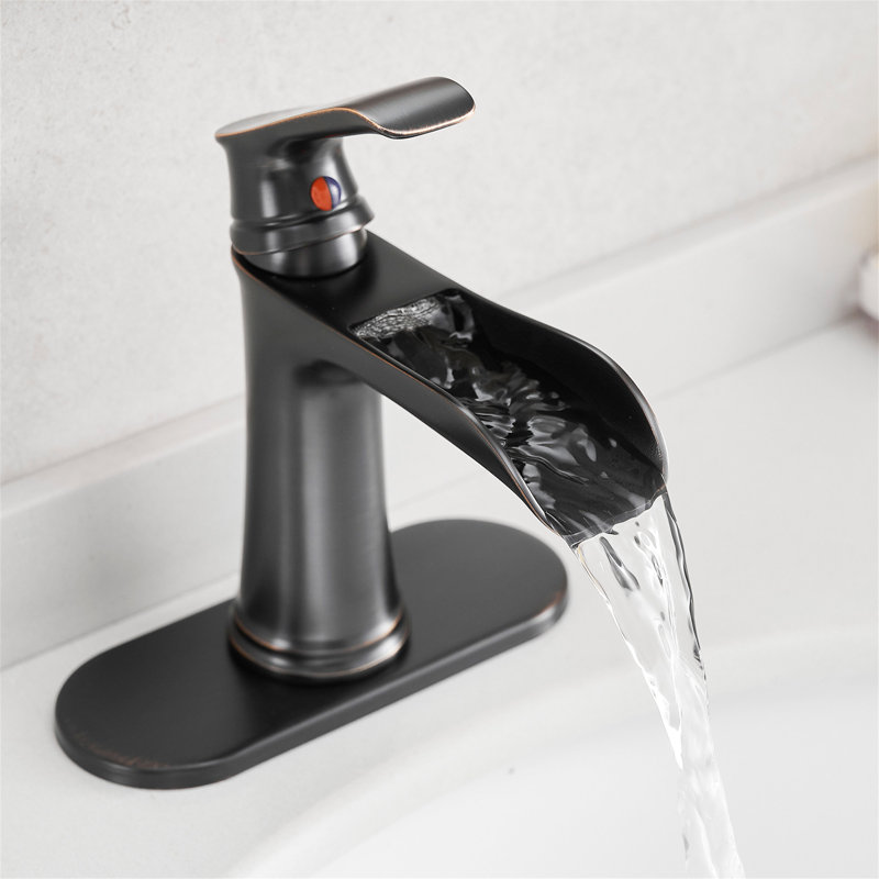 Single-Hole Single-handle Bathroom Faucet with Drain Assembly, Oil Rubbed Bronze