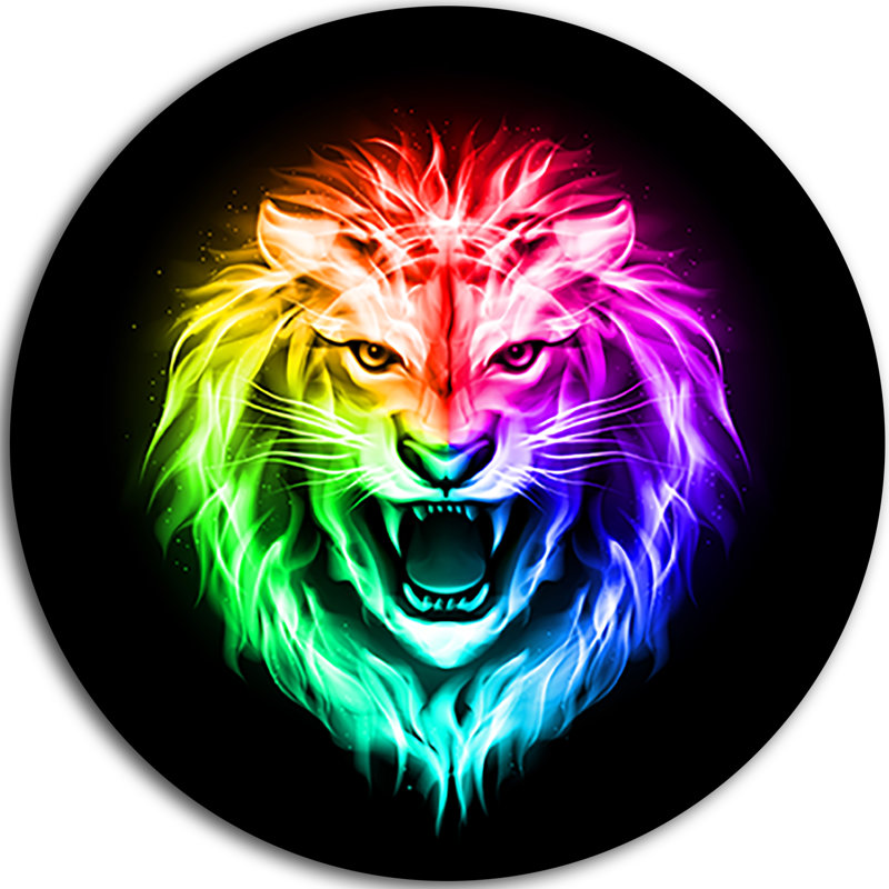 « couleur fire lion », impression sur métal, H 38 po x l 38 po x P 1 po