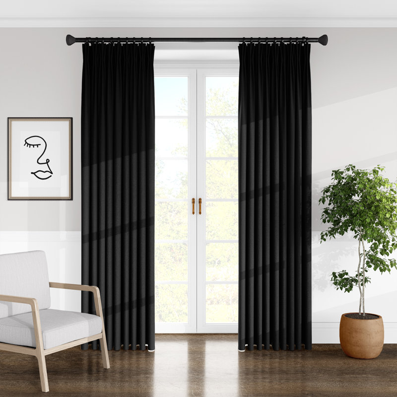 Paire de rideaux Alia, l 40 po x L 84 po, Noir