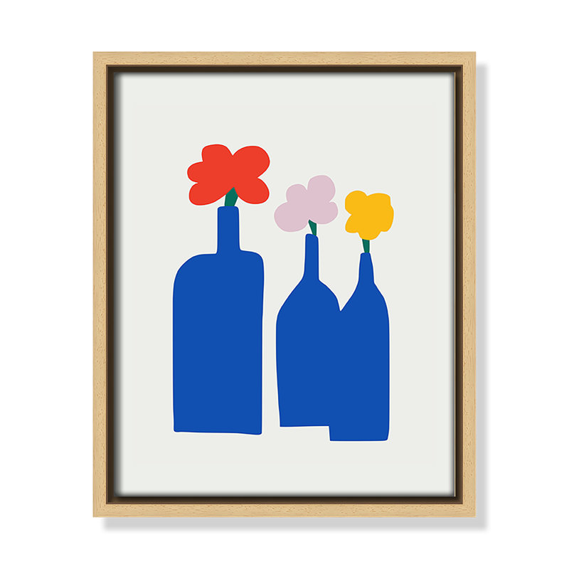 «Bold Blooms Trio Print» par Dean, Framed Canvas, Flotteur naturel, L 9,5 po x H 11,5 po