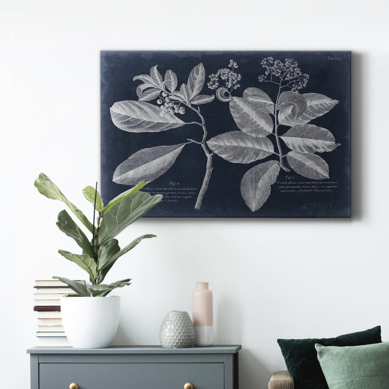 «Foliage On Navy IV», reproduction sur toile tendue, H 18 po x l 12 po x P 1 po
