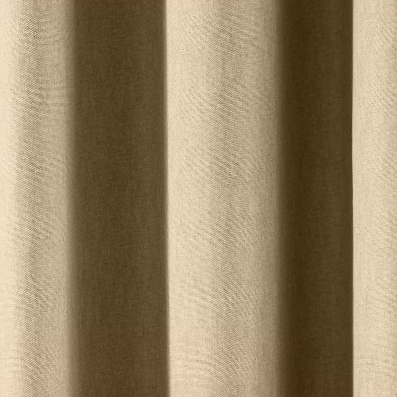Cotton Blend Room Darkening Curtain Pair, Natural, Width 117 x Drop 183 cm