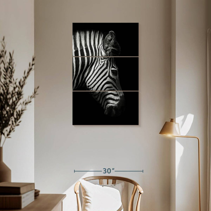 Brampt Zebra Side View, 57" H x 36" W