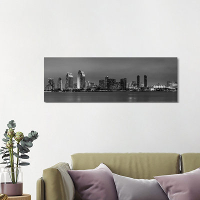San Diego Evening Skyline by Melanie Viola - Wrapped Canvas Panoramic Print