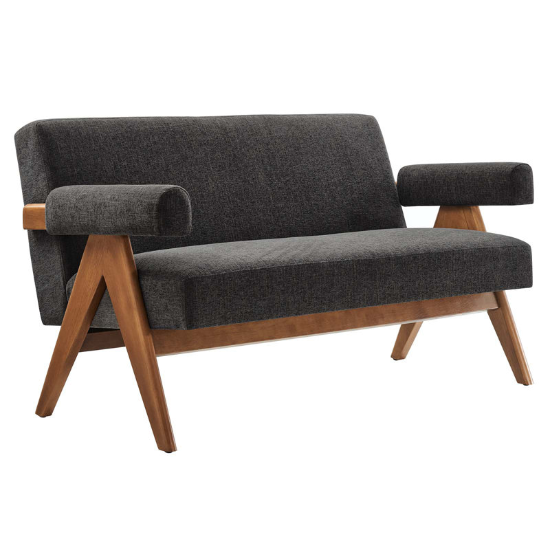 Modway Lyra 59'' Loveseat, Dark Gray Revolution Performance Fabrics