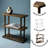 3-Tier Rectangular Solid Wood Side Table in Dark Walnut, Medium - 22"