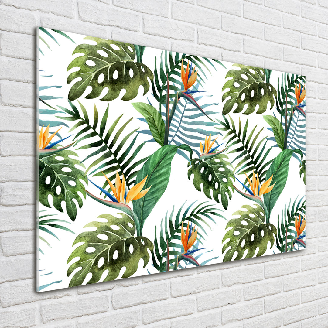 Tropical Flowers - Unframed Art Prints on Glass