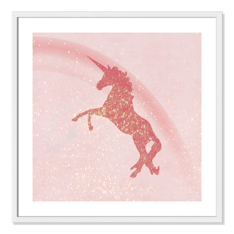 Paillettes licorne 2, H 27,5 po x l 27,5 po x P 1,19 po, Encadré de boîte argent