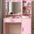 Bedroom Vanity With 12 , Adjustable Color, Large Shelf Storage, White Table Dressing Lights - Three Shelves Brightness, Particle Board